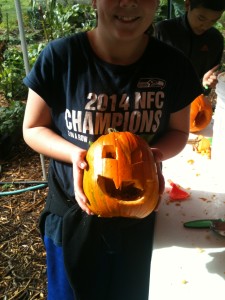 Carving pumpkins at HMS