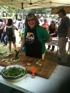 Pizzas were topped with fresh garden ingredients and made by students and volunteers on-site.